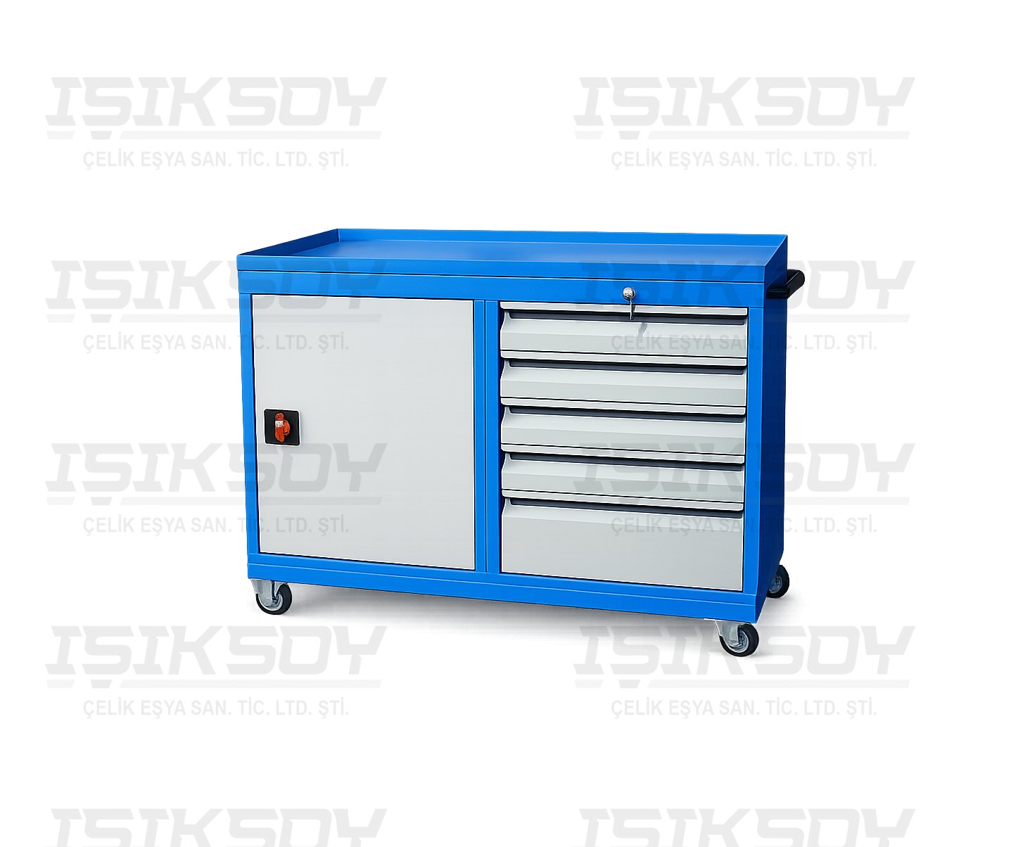 5 Çekmeceli Yan Dolaplı Takım Arabası